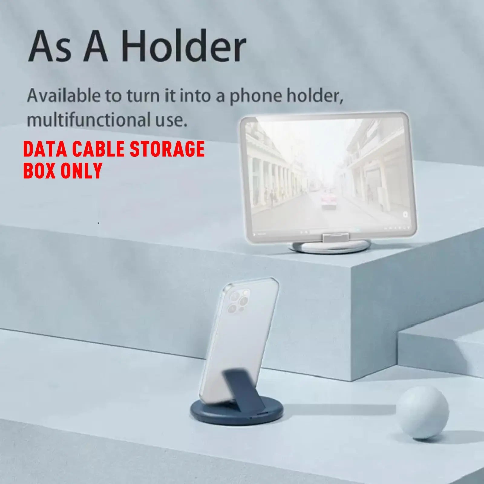 Multifunctional 60W Type C Data Cable Set Fast Charge for Iphone Chargers Storage Box Card Pin Travel Box Phone Holder