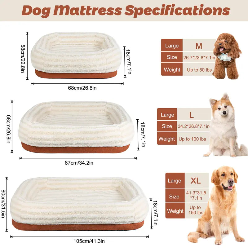 Dog Bed Orthopedic Memory Foam Pet Bed with Removable Washable Cover for Small Medium Large Dogs Cats