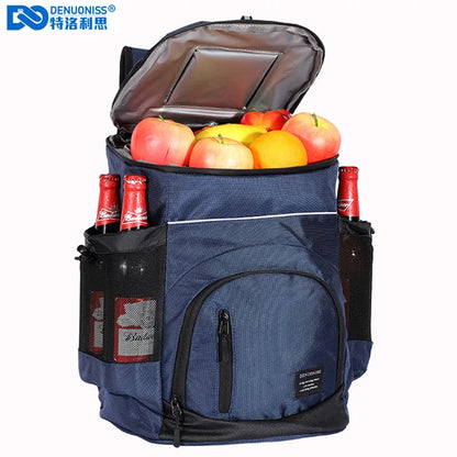 33L Cooler Bag Soft Large 36 Cans Thermal Backpack Insulated Bag Travel Beach Beer Leak-Proof Food Storage Bag