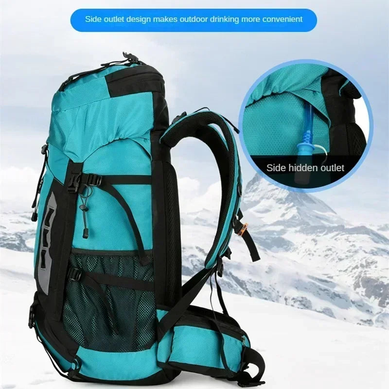 60L Camping Backpack Men'S Travel Bag Climbing Rucksack Large Hiking Storage Pack Outdoor Mountaineering Sports Shoulder Bags