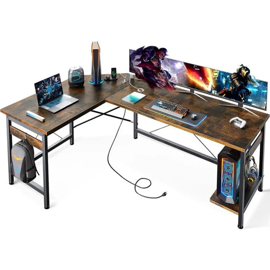 66" L Shaped Gaming Desk, Corner Computer Desk, Sturdy Home Office Computer Table, Writing Desk, Larger Gaming Desk Workstation