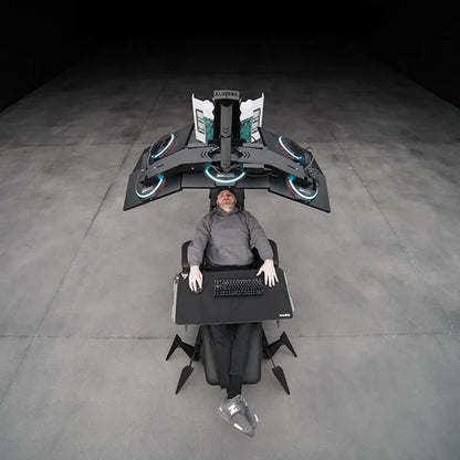 Ergonomic Fully Recliner Office Chair Cockpit for 3 or 5 Monitors Zero Gravity Workstation Chair Scorpion Chair