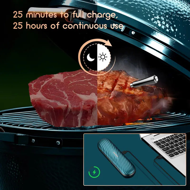 INKBIRD Wireless Meat Thermometer for Summer, Rechargeable BT Smart BBQ Thermometer, Smart Control Food Thermometer, Waterproof Smart Gadgets Kitchen Meat Probe Tools for Oven Grill Air Fryer Food, Kitchen Gadgets