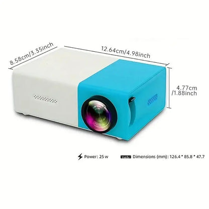 Portable Cute Mini Projector, 1 Piece Outdoor Movie Projector, Home Cinema TV Projector with HDMI USB Port and Remote Control