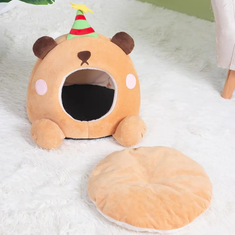 Cartoon Bear Design Pet Bed (1 Piece), Cute & Cozy Pet Nest for Small & Medium Cat & Dog, Pet Supplies for All Seasons