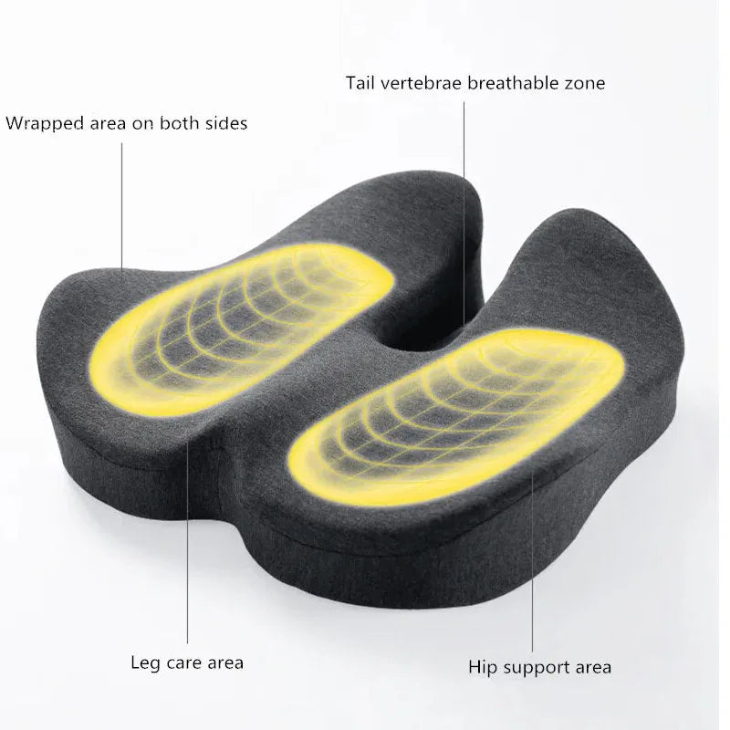 Zeby Rebound Memory Foam Office Chair Cushion Woman Tailbone Pelvis Orthopedic Medical Lady Seat Cushion Beautiful Buttocks Pad