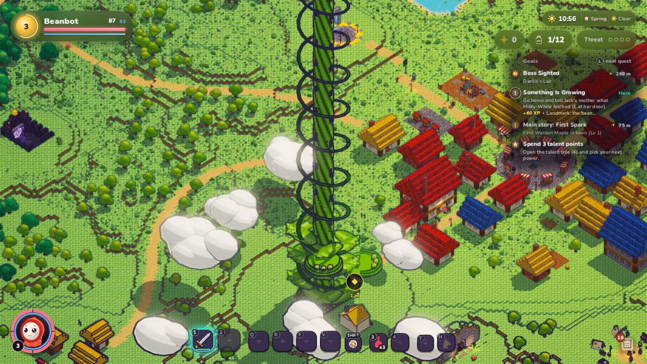 The beanstalk grows